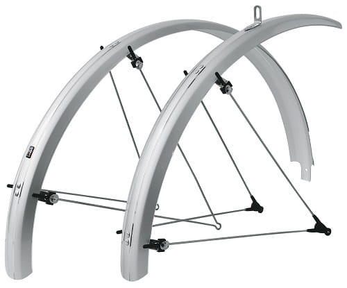 Zestaw błotników rowerowych SKS Bluemels 26x53mm srebrny ze wspornikiem