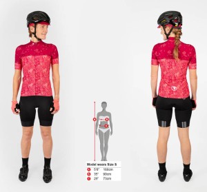 Damska Koszulka Rowerowa Endura Paisley S S Borówkowa E6213PB Rozmiarówka.webp