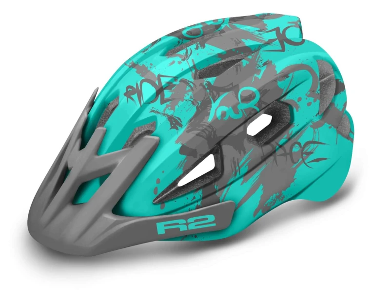 Kask R2 Wheelie Junior Szaro-Seledynowy ath23g.webp
