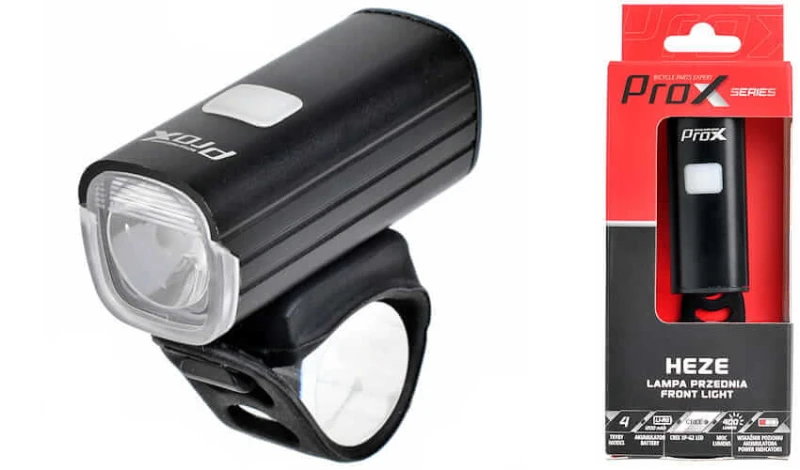 A-O-B-P-0434 Lampka rowerowa przednia Prox HEZE 400Lm, 1200mAh, USB-C.webp