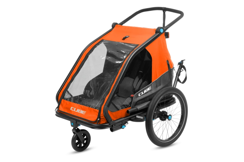 Przyczepka Cube Kids Trailer Double CMPT X Actionteam grey'n'orange.webp