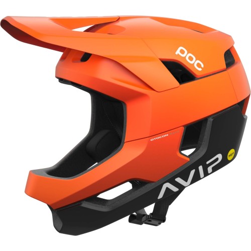 Kask POC Otocon Race MIPS MTB Helmet Fluorescent Orange AVIP / Uranium Black Matt