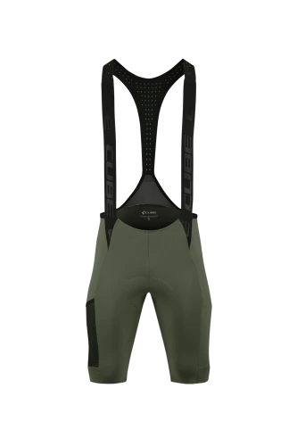 Spodenki rowerowe z szelkami CUBE Gravel Bib Short Cargo Green