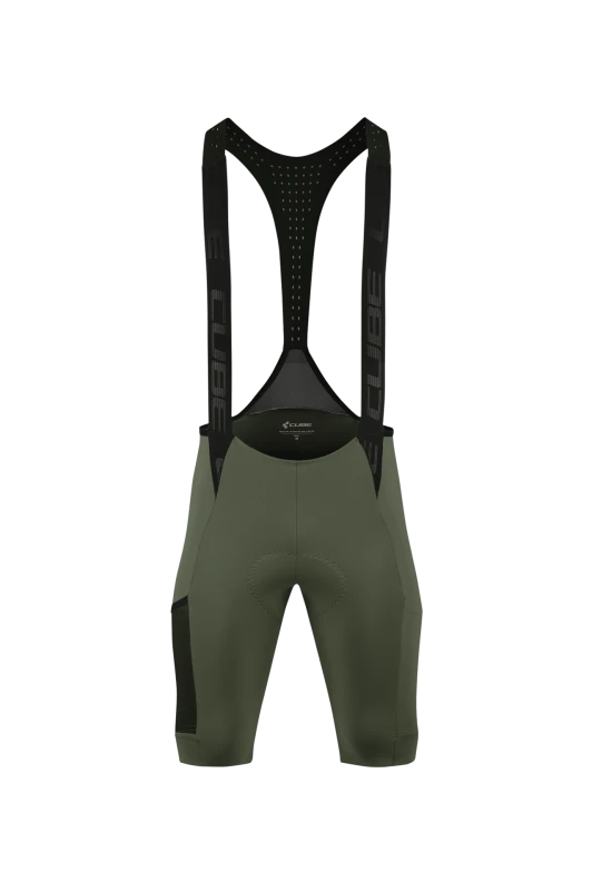 Spodenki rowerowe z szelkami CUBE Gravel Bib Short Cargo Green.webp