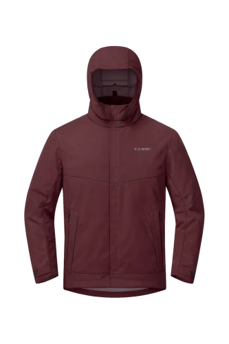 Kurtka przeciwdeszczowa rowerowa CUBE Rain Jacket CMPT Bordo