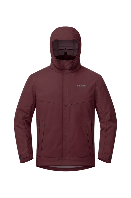 Kurtka przeciwdeszczowa rowerowa CUBE Rain Jacket CMPT Bordo.webp