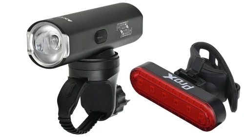 Zestaw lampek rowerowych Prox Antares set 750 lm+10 lm 2000 mAh, Memory Mode, Garmin, USB-C