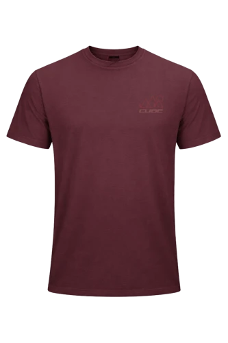 Koszulka Cube MTB Round Neck Jersey Soft Touch S/S bordeaux