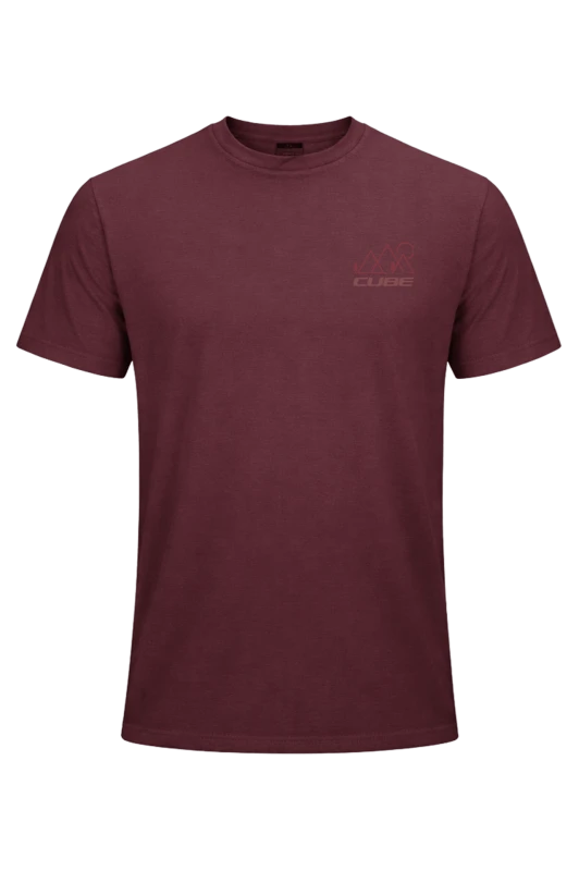 Koszulka Cube MTB Round Neck Jersey Soft Touch SS bordeaux.webp
