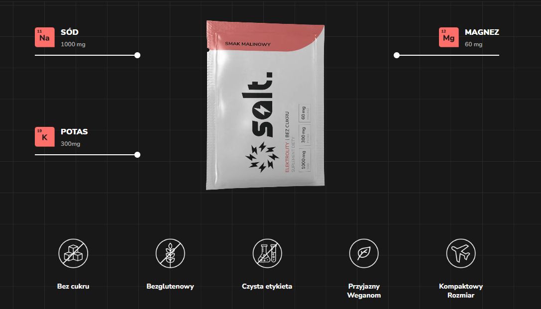 Elektrolity Salt Bez Cukru malinowe